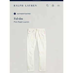 Polo Ralph Lauren Men's Cream Straight Jeans